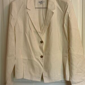 GAP Bone White/Cream Blazer Lightweight Tailored Fit